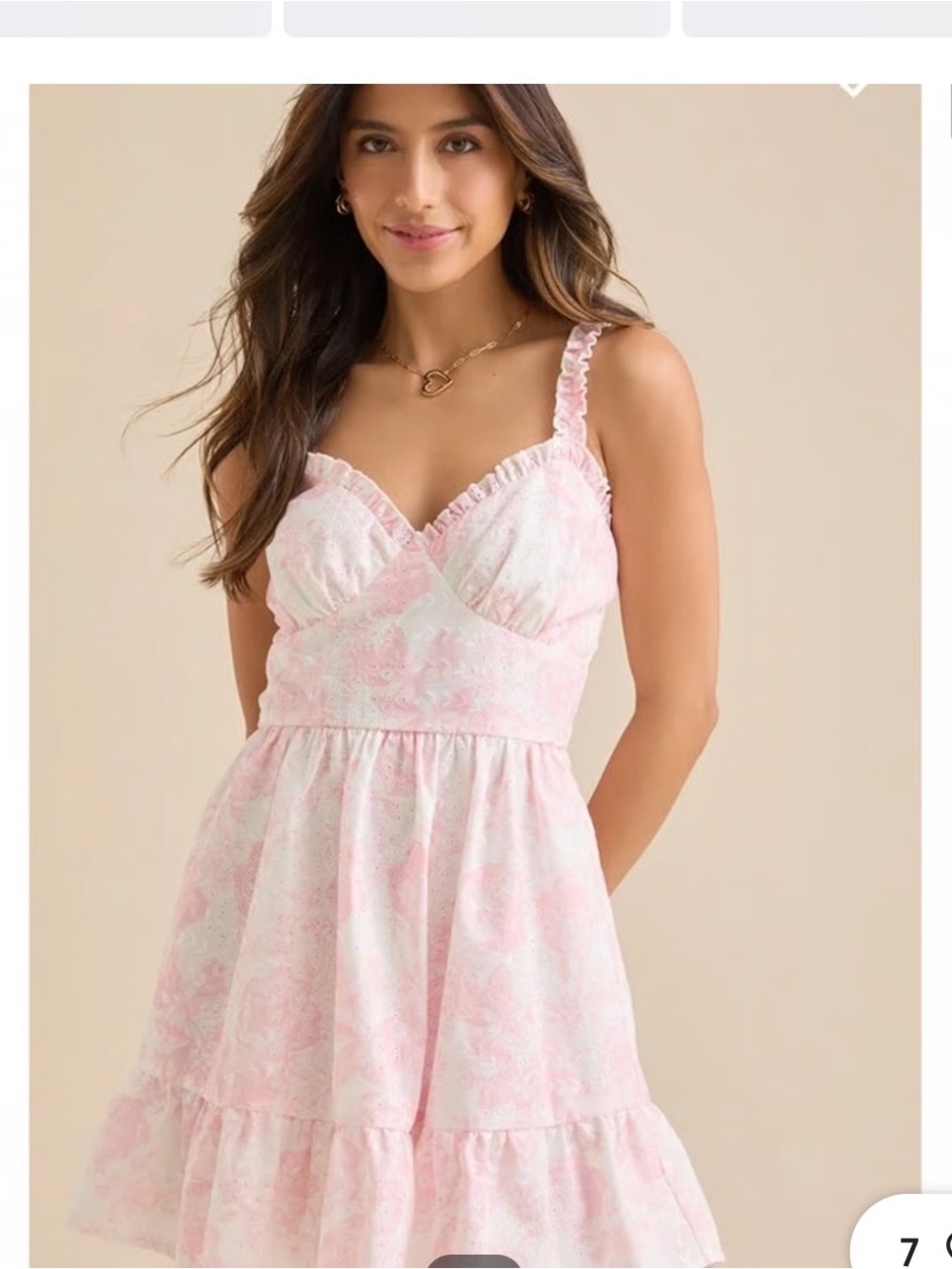 Altar'd State Pink Printed Mini Sundress with Ruffle Straps - Picture 1 of 9